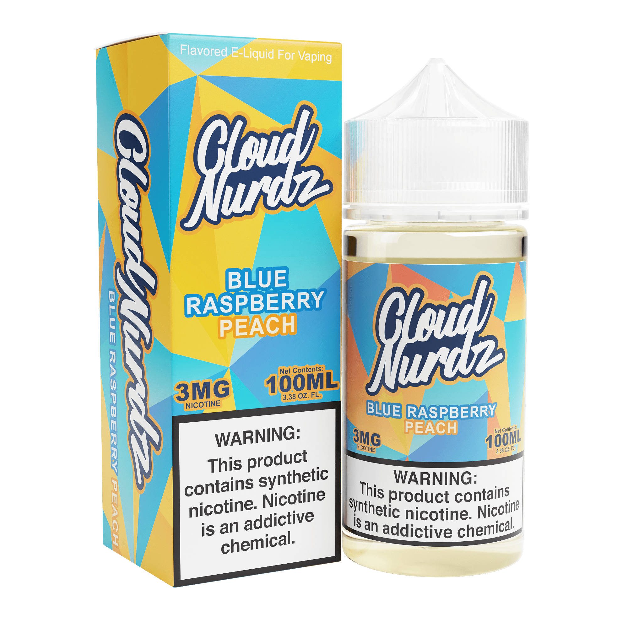 Cloud Nurdz Blue Raspberry Peach flavor e-liquids